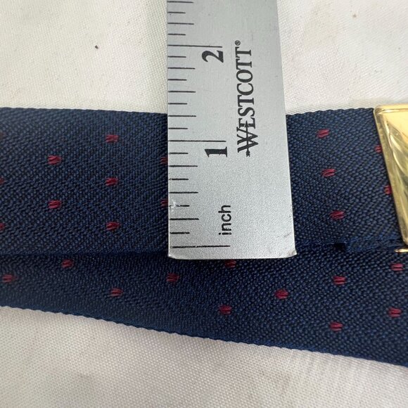 Pelican USA Men's Adjustable Navy Blue Elastic Suspenders Polka Dot Brass Clips - Picture 2 of 14